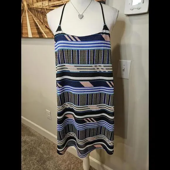 Jessica Simpson Stylish Multi-Striped Summer Dress - Picture 1 of 7